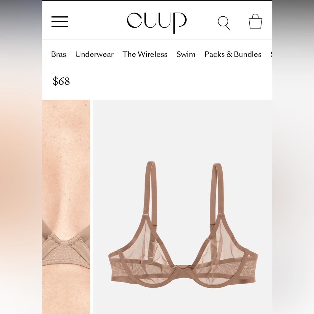 NWT Cuup Plunge Taupe 38D